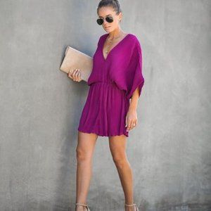 VICI Dolls Pleated Short Sleeve Romper, Medium